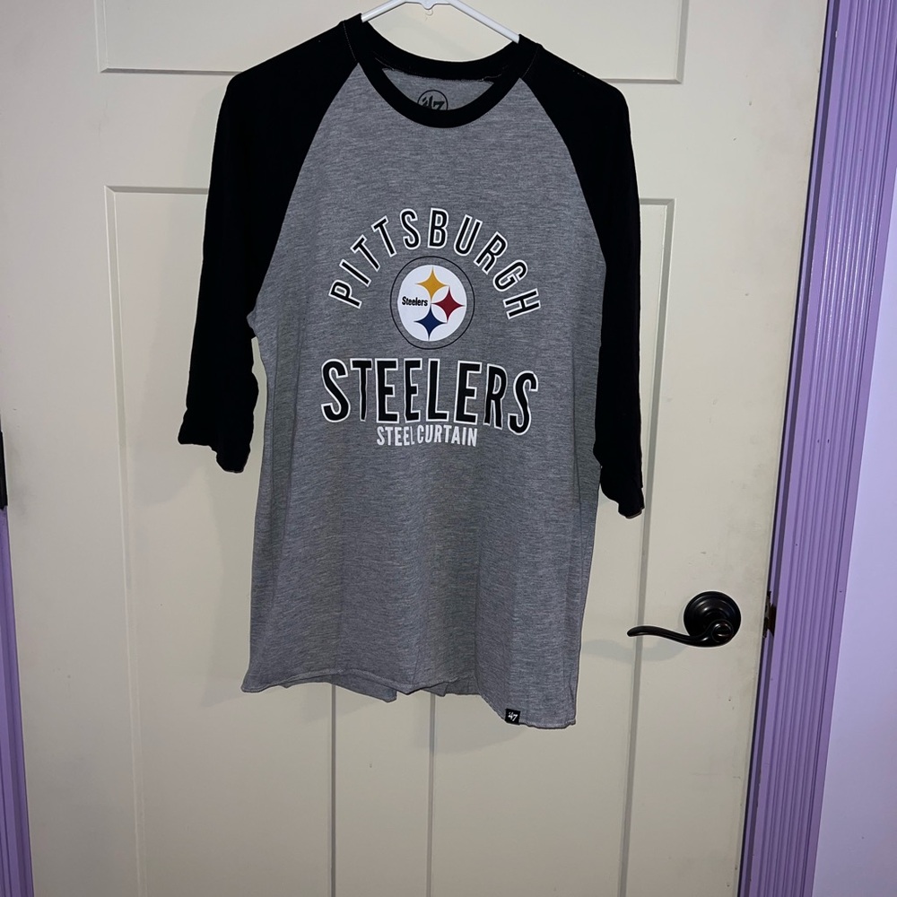 47 Black and Gray Long Sleeve Raglan Tee